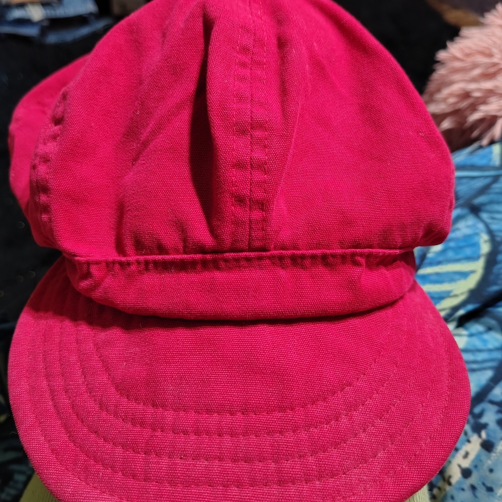 Vintage  90s Y2K Red Cotton Newsboy Cap Hat/ M_L/ Info